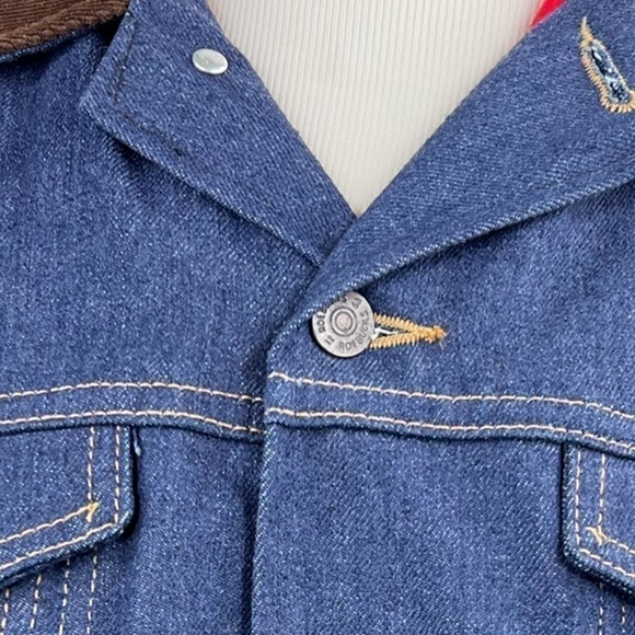 Roebucks Sears Men’s Western Wear Denim Jean Button Up Lined Jacket - Picture 6 of 9